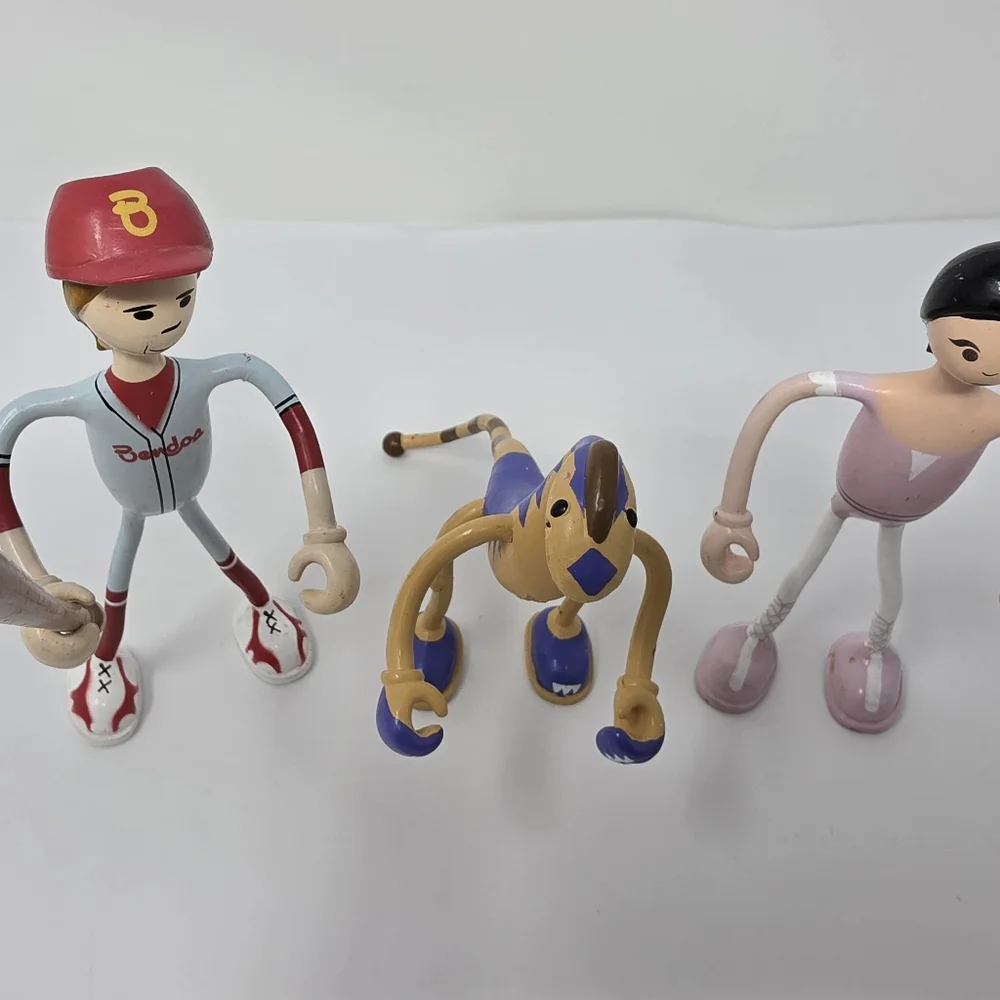 Kid Galaxy Bendable Bendos Baseball Player Slam Ballerina Grace Caja Lot of 3